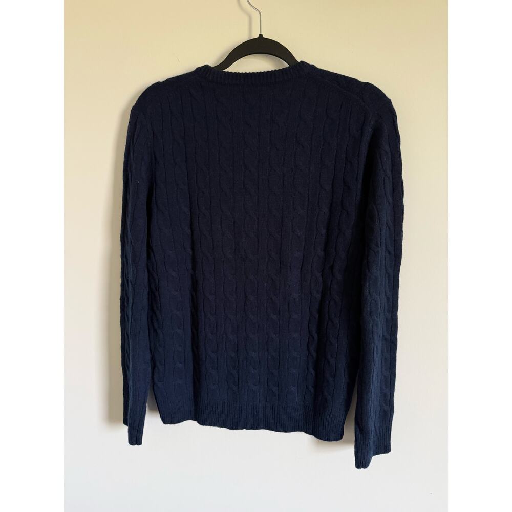 $298 New Men’s J.Crew Cashmere cable-knit sweater - Medium - Navy - Picture 8 of 8